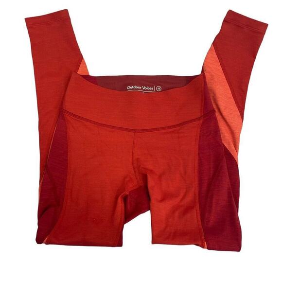 Outdoor Voices Womens Red Orange Ankle Athletic Leggings Size XS Contrast 25" - Picture 2 of 9